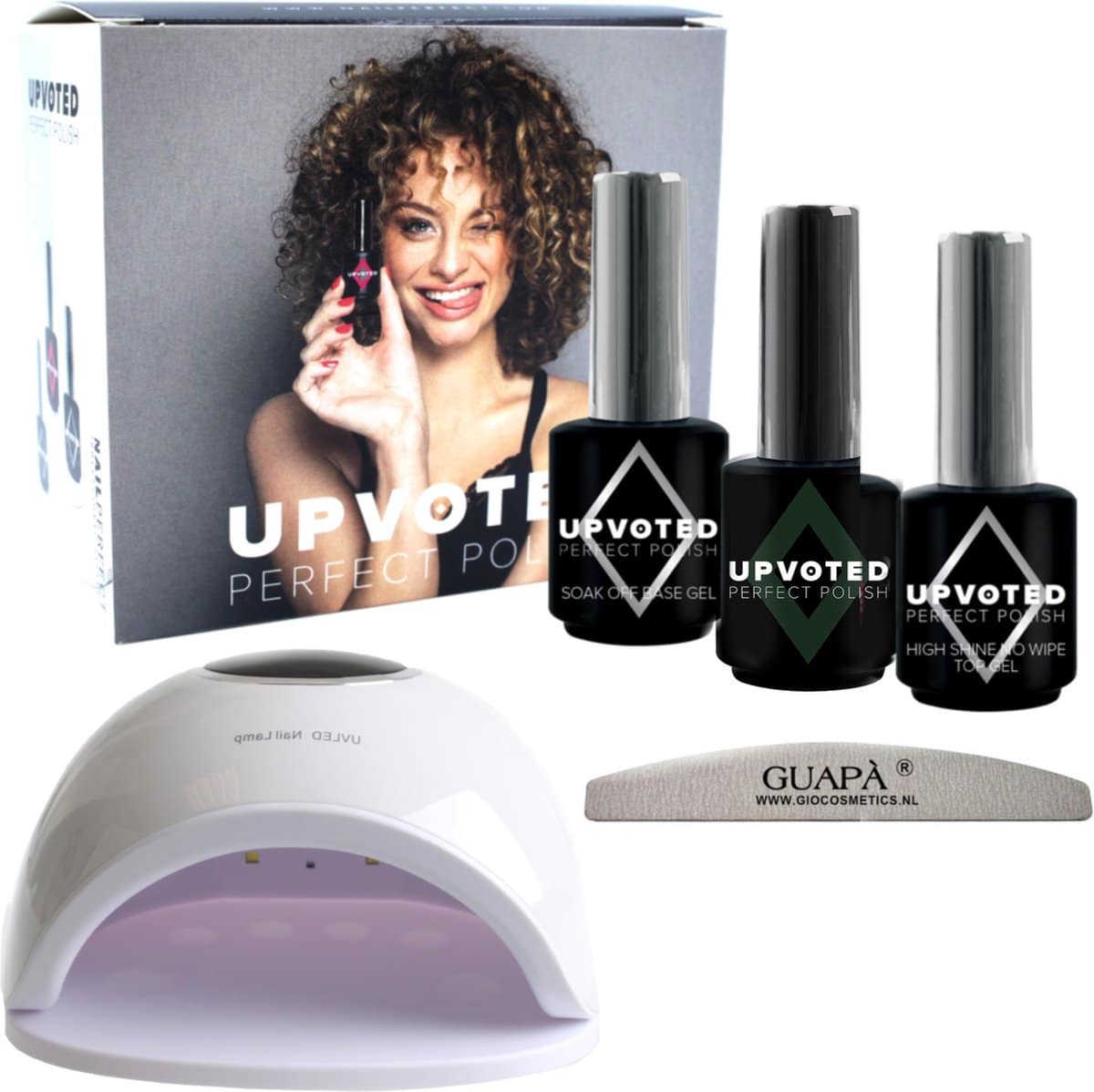 Guap� gellak starterspakket | nagellamp uv / led | groene gel nagellak | base- & top gel Guap� gellak starterspakket | nagellamp uv / led | groene gel nagellak | base- & top gel