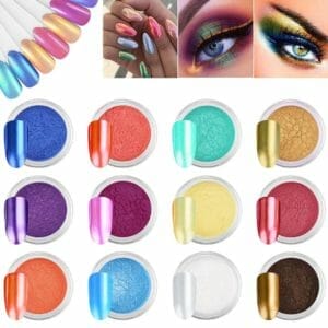 GUAP� Holografische Glitter Poeder Set | 12 Nail Art glitters | Nail Art & Nagel Decoratie | Pigment poeders | Neon poeders voor nagels | 12 stuks diverse kleur nagelpoeder