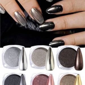 GUAP� Holografische Glitter Poeder Set | 6 Nail Art glitters | Nail Art & Nagel Decoratie | Spiegel en pigment poeder | Chrome Nagels | 6 stuks diverse winter kleuren nagelpoeder