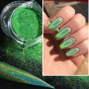 GUAP� Holografische Glitter Poeder Set | Nail Art glitters | Nail Art & Nagel Decoratie | Spiegel en pigment poeder | Chrome Nagels | 1 stuks Groene nagelpoeder