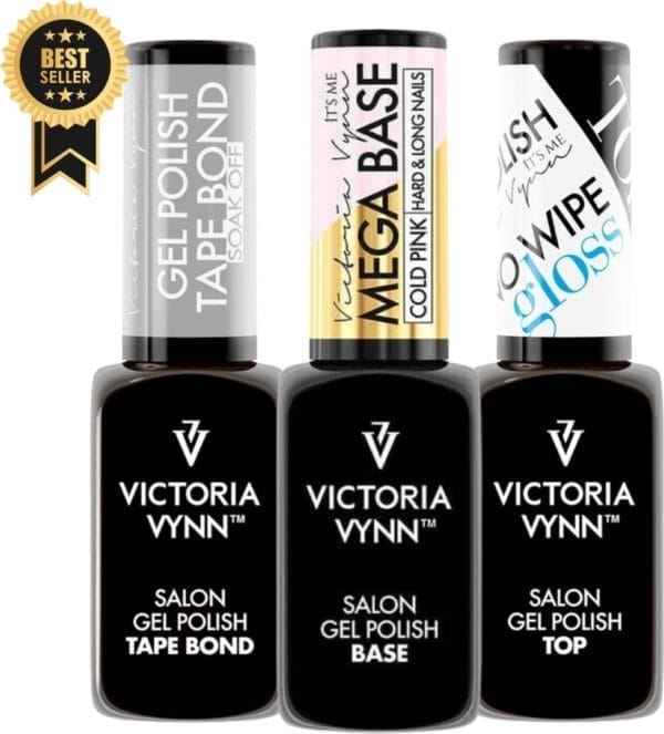 Guap� mega base - biab starterspakket - victoria vynn™ gel polish mega base - tape bond - top coat - verstevig zwakke en zachte nagels - rubber base 8 ml cold pink