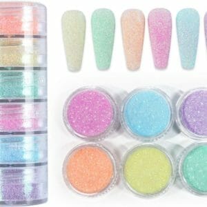 GUAP� Nagel Glitter Poeder | Nail Art | Nagel Decoratie | Sugar powder Nails | Nagelversiering | Rhinestones | nagel glitters | 6 diverse glitters sugar