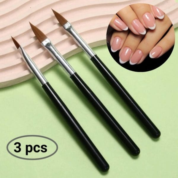 Guap� nagel penselen | acryl penselen | nail art penselen | nail brush | nepnagels | gellak | gelnagels | builder gel | 3 pcs zwarte nagel penselen