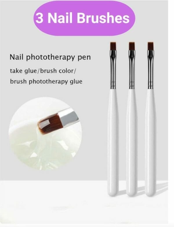 Guap� nagel penselen | gel penselen | nail art penselen | nail brush | nepnagels | gellak | gelnagels | builder gel | 3 pcs witte nagel penselen