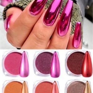 GUAP� Nagelglitters Chrome nail art glitters 6 kleuren | Nail Art & Nagel Decoratie | Spiegel poeder | Holografische nagels | Nail Art | 6 diverse kleuren Mirror Powder