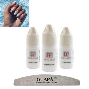 GUAP� Nagellijm voor Nagel Tips | Plaknagels | Nepnagels & Nail Art | Nail Glue 3 x 3 gr