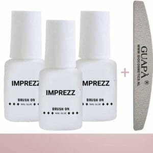 GUAP� Nagellijm voor Nagel Tips | Plaknagels | Nepnagels & Nail Art | Nail Glue 3 x 5 gr inclusief kwastje