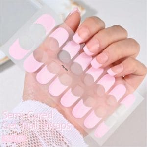 GUAP� Nagelstickers & Nail wraps 16 pcs | Nail Art | Nagel Folie | Diverse kleuren Nail Wrap | 16 Nagelstickers Roze | Nail Wraps Stickers | Gellak Nagel Wraps | 16 nagel wrap stickers French Manicure Roze