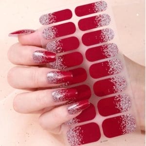 GUAP� Nagelstickers & Nail wraps - Nail Art - Nagel Folie - Rode Nail Wrap - Nagellak Nagelstickers - Rood met glitters - 16 Nagelstickers