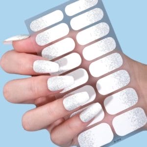 GUAP� Nagelstickers & Nail wraps - Nail Art - Nagel Folie - Zilveren Nail Wrap - Nagellak Nagelstickers - Zilver met glitters - 16 Nagelstickers