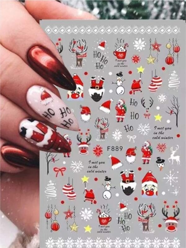 Guap� nagelstickers diverse patronen | kerst nagelstickers | nail art | nageldecoratie kerstvormpjes | 2 nagelstickers kerstvellen