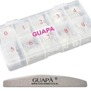 GUAP� Nageltips 100 stuks in stevige doos | Plaknagels | Nepnagels | Nagelverlenging Acryl en Gel | Transparant