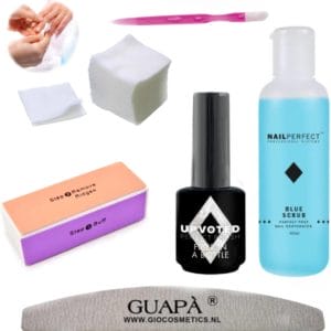 GUAP� Nagelverharder Gel met Nagel Voorbereiding Prep Set voor het opvullen en verstevigen van je natuurlijke nagels 15 ml - Kleur Cotton White