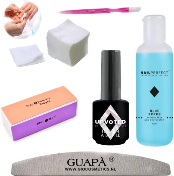 GUAP� Nagelverharder Gel met Nagel Voorbereiding Prep Set voor het opvullen en verstevigen van je natuurlijke nagels 15 ml - Kleur Silk Pink