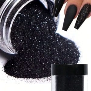 GUAP� Nail Art Glitter Poeder Set | Nail Art glitters | Nail Art & Nagel Decoratie | Sugar powder Nagels | 1 stuks Zwarte kleur nagelpoeder