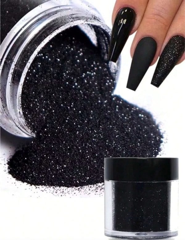 Guap� nail art glitter poeder set | nail art glitters | nail art & nagel decoratie | sugar powder nagels | 1 stuks zwarte kleur nagelpoeder