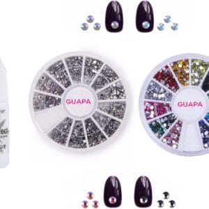 GUAP� Nail Art Nagel Decoratie steentjes & diamantjes inclusief Nail Art Nagellijm 3 ml