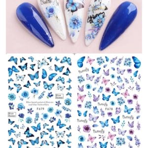 GUAP� Nail Art Nagelstickers | Nagel Stickers Vlinders | Nail Art 3D Stickers | Nagelstickers Kinderen | Nail Art Stempel | 2 velletjes Vlinder Nagel stickers