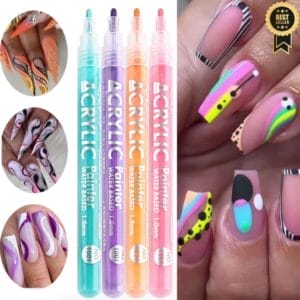 GUAP� Nail Art Pennen 4 stuks| Graffiti Stiften voor Nail Art | Nagel Decoratie | Nagel Stift | Striper | Nail Art Vormen | Nail Brush | Nail Art penselen | Nagelstickers | Nagelversiering | 4 Nail Art Stiften Neon