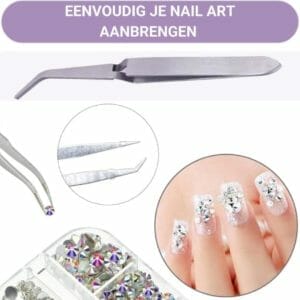 GUAP� Nail Art Pincet | Pincet voor plaknagels | Nepnagels | Nail Art Tools | Nail Art Picker | Pincet voor rhinestones | nagelstickers | Nageldecoratie pincet | RVS Zilver Pincet