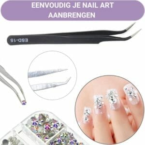 GUAP� Nail Art Pincet | Tweezer | Pincet | Nail Art Tool | Gezichtsverzorging | Epileren | Wenkbrauwen | Wimpers | RVS Pincet Zwart