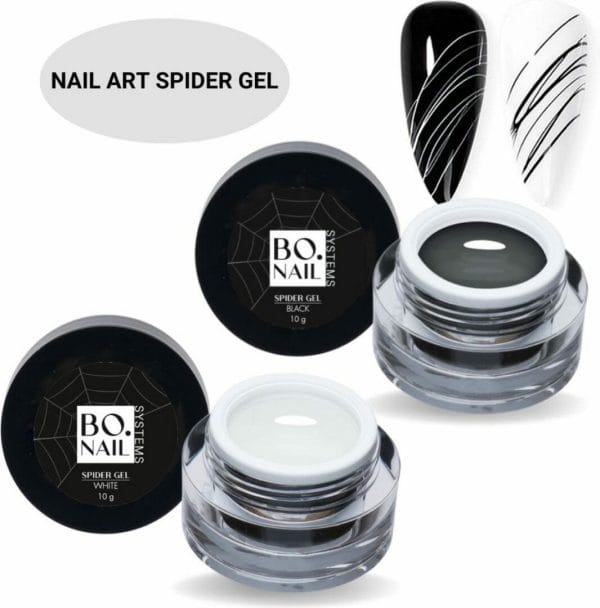 GUAP� Nail Art Spider Gel | Nagel Decoratie | Gellak | Nail Art | Gellak | Nagel versiering | Spidergel | Zwart & Wit 2 x 10gr