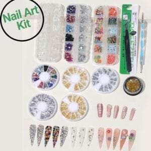 GUAP� Nail Art Starterspakket Compleet | Diamantjes | Rhinestones | Nagel decoratie | Nail Art glitters | Nail Art Penselen | Dotting penseel | 11 Delige Nail Art kit