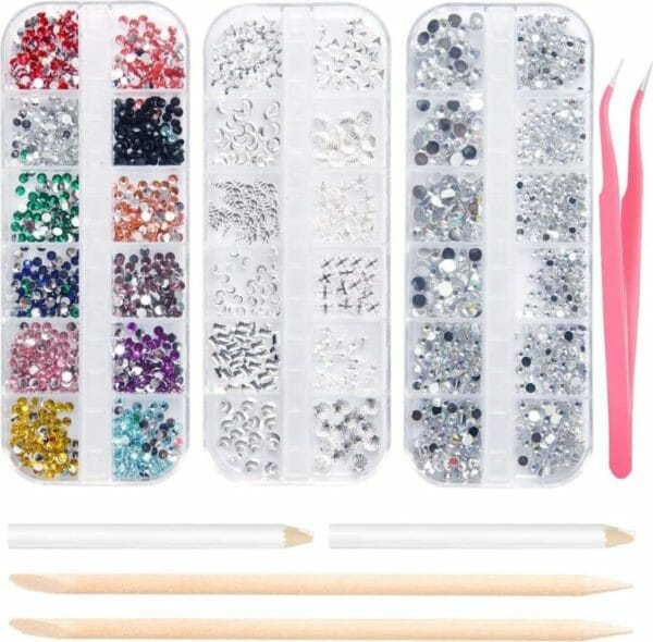 Guap� nail art strass steentjes | diamantjes | rhinestones | nagel decoratie | nail art glitters | complete nail art kit | 3 dozen nail art diamantjes