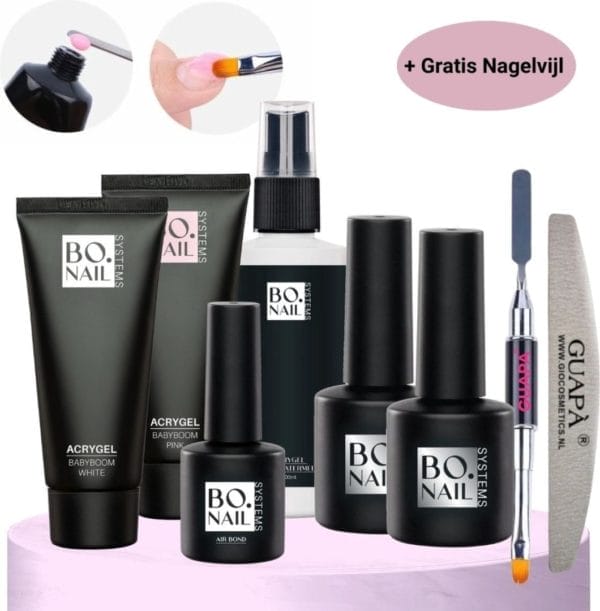 Guap� polygel starterspakket | acrygel | poly gel | gel nagels | professionele kit | babyboom pink | babyboom white | 2 x 60 gram polige