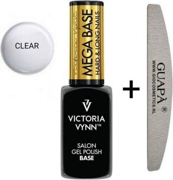 Guap� rubber base - victoria vynn™ gel polish mega base - hard & long nails - builder gel - biab - clear 15 ml