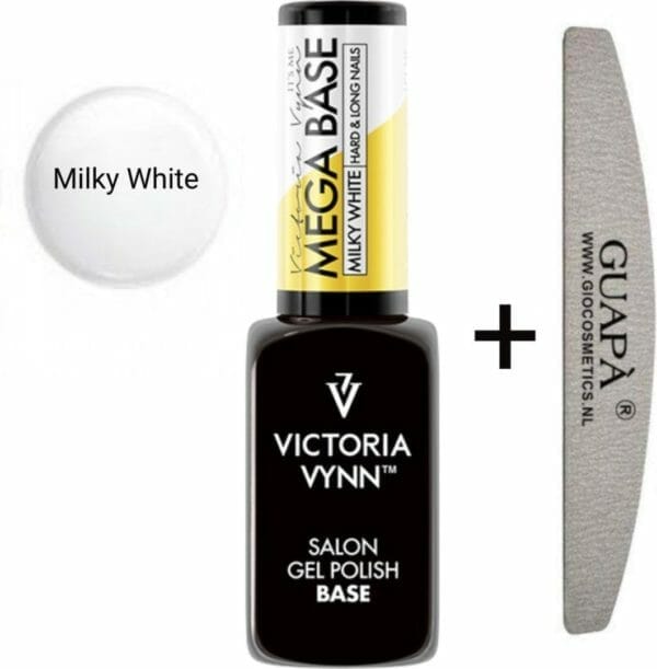 Guap� rubber base - victoria vynn™ gel polish mega base - hard & long nails - builder gel - biab - milky white 8 ml