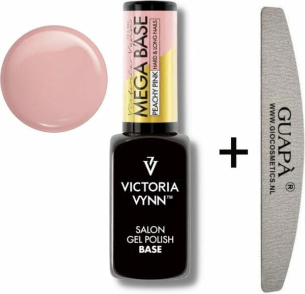 Guap� rubber base - victoria vynn™ gel polish mega base - hard & long nails - builder gel - biab - peachy pink 8 ml