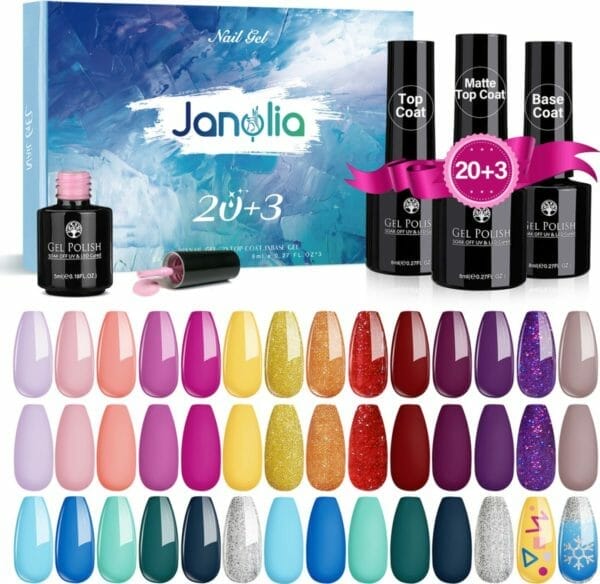 Gel Nagellak 20+3 Set Gellak - 8ml x 20 Kleuren - met Base en Top Coat