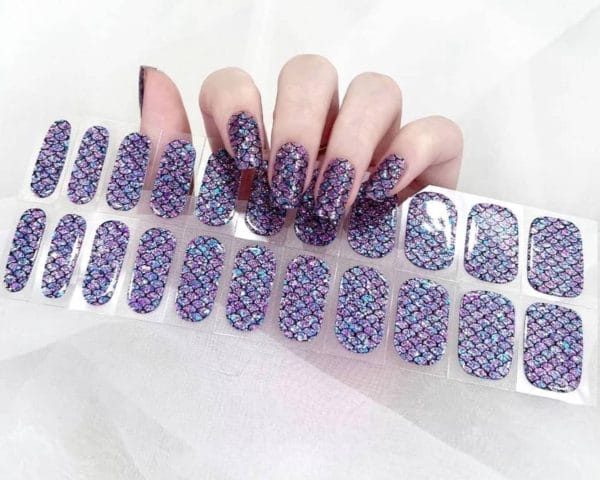 Gel nail wraps - festival nails wraps- gel nagel wraps - gel nail stickers - gel nagel folie - uv lamp - glitter mermaid