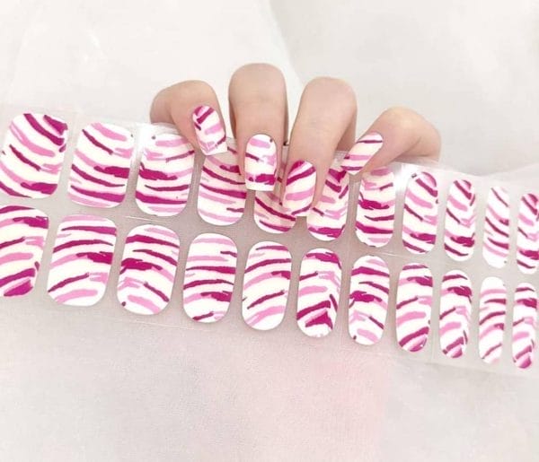 Gel nail wraps - festival nails wraps- gel nagel wraps - gel nail stickers - gel nagel folie - uv lamp - pink zebra