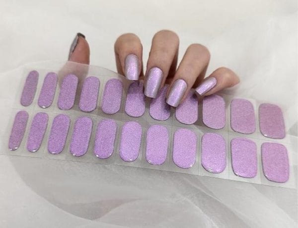 Gel nail wraps - festival nails wraps- gel nagel wraps - gel nail stickers - gel nagel folie - uv lamp - shiny glitter purple