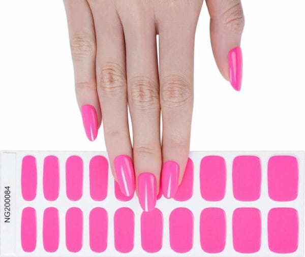 Gel nail wraps - gel nagel wraps - gel nail stickers - gel nagel folie - uv lamp - barbie pink