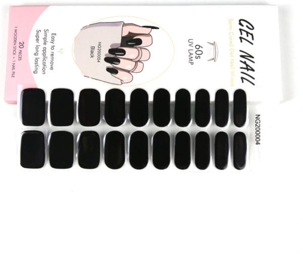 Gel nail wraps - gel nagel wraps - gel nail stickers - gel nagel folie - uv lamp - black