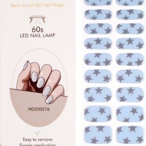 Gel Nail Wraps - Gel Nagel Wraps - Gel Nail Stickers - Gel Nagel Folie - UV lamp - Blue Silver Stars