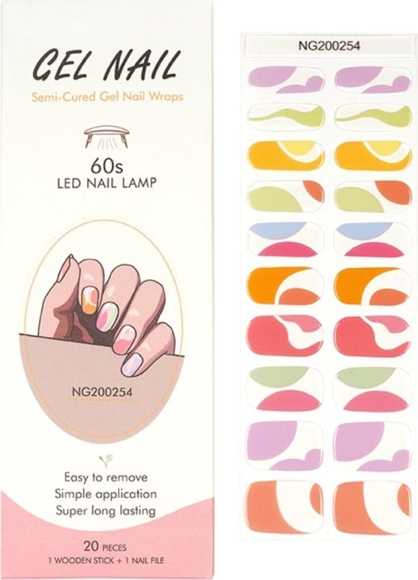 Gel nail wraps - gel nagel wraps - gel nail stickers - gel nagel folie - uv lamp - color swirl