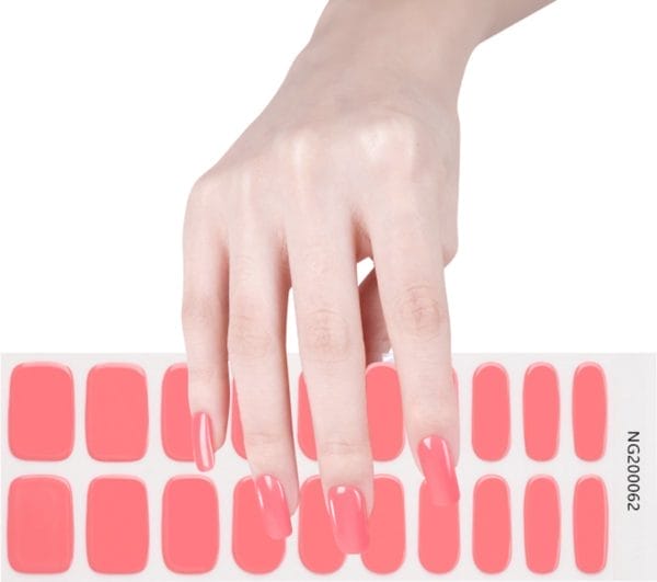 Gel nail wraps - gel nagel wraps - gel nail stickers - gel nagel folie - uv lamp - coral red