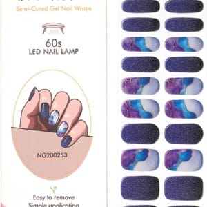 Gel Nail Wraps - Gel Nagel Wraps - Gel Nail Stickers - Gel Nagel Folie - UV lamp - Dark Glitter Marble