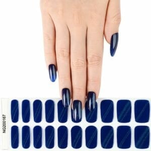 Gel Nail Wraps - Gel Nagel Wraps - Gel Nail Stickers - Gel Nagel Folie - UV lamp - Glitter Stripe Dark Blue