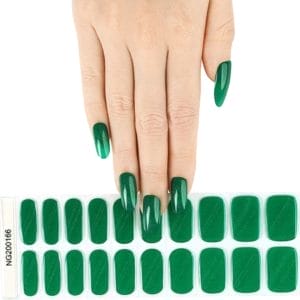 Gel Nail Wraps - Gel Nagel Wraps - Gel Nail Stickers - Gel Nagel Folie - UV lamp - Glitter Stripe Green