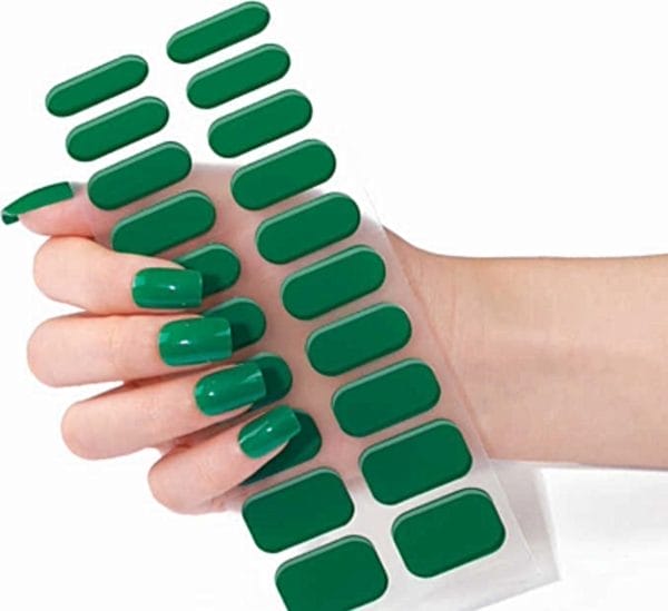 Gel nail wraps - gel nagel wraps - gel nail stickers - gel nagel folie - uv lamp - green