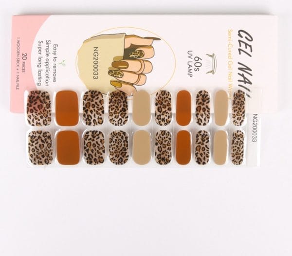 Gel nail wraps - gel nagel wraps - gel nail stickers - gel nagel folie - uv lamp - leopard mix