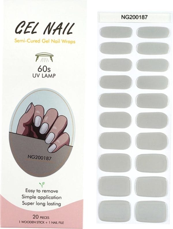 Gel nail wraps - gel nagel wraps - gel nail stickers - gel nagel folie - uv lamp - metallic silver
