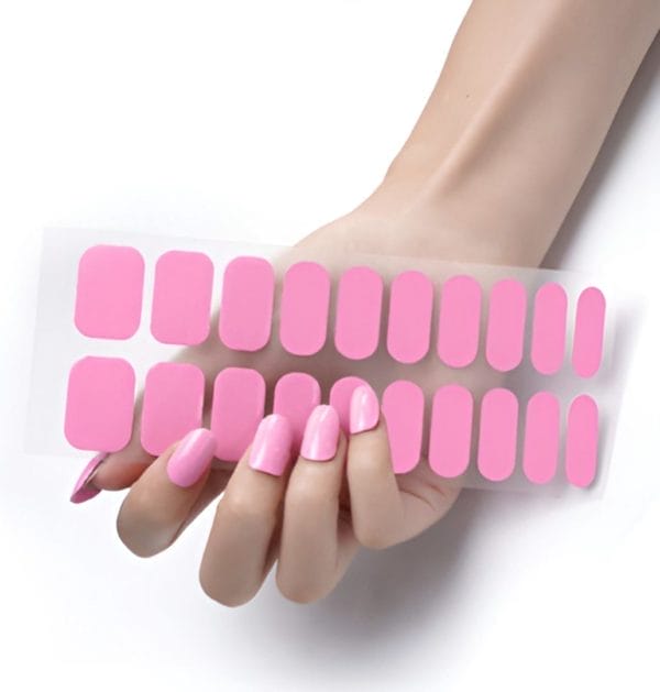 Gel nail wraps - gel nagel wraps - gel nail stickers - gel nagel folie - uv lamp - pink