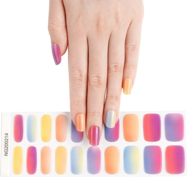 Gel nail wraps - gel nagel wraps - gel nail stickers - gel nagel folie - uv lamp - rainbow