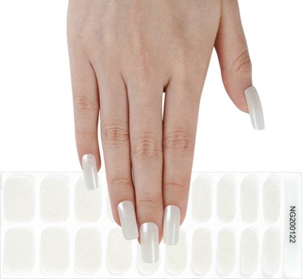 Gel nail wraps - gel nagel wraps - gel nail stickers - gel nagel folie - uv lamp - white glitter